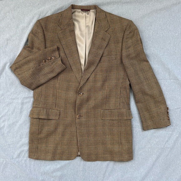 Vintage Hart Schaffner & Marx Glen Plaid Sport Coat 42R Union Made USA